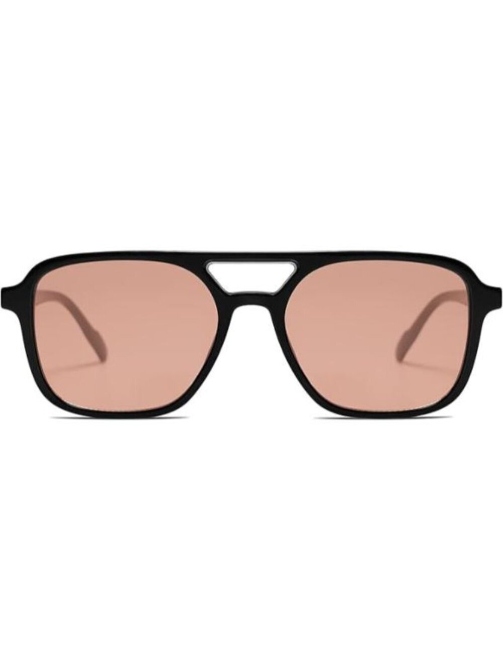 SOJOS Women Aviator Sunglasses Rectangle Sun Glasses Black Frame Orange Lens